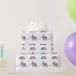 Elephant Partying - Tiere beim Geburtstag Geschenkpapier