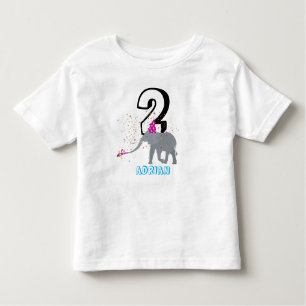 Elephant Partying - Tiere Geburtstagsjunge Mädchen Kleinkind T-shirt