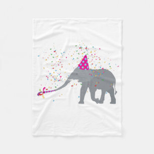 Elephant Partying - Tiere mit Party Fleecedecke