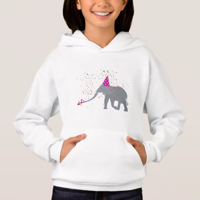 Elephant Partying - Tiere mit Party Hoodie (Vorderseite)