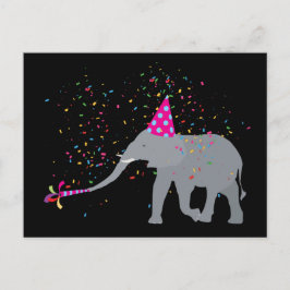 Elephant Partying - Tiere mit Party Postkarte