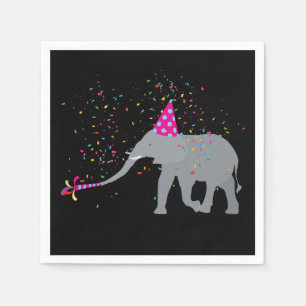 Elephant Partying - Tiere mit Party Serviette