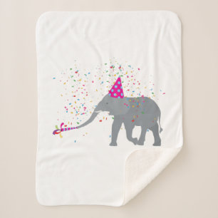 Elephant Partying - Tiere mit Party Sherpadecke
