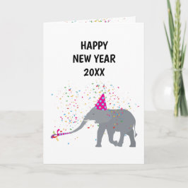 Elephant Partying - Tierurlaub in neuen Jahren Karte