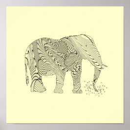 Elephant Pattern Art Print Poster