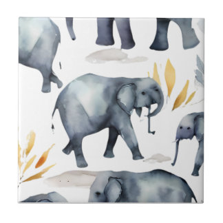 Elephant Pattern Keramik Tile Fliese