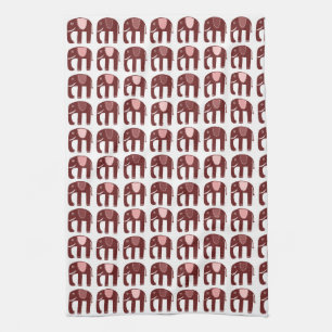 Elephant Pattern Pink Geschirrtuch