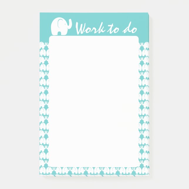 Elephant Pattern Post-it Klebezettel (Vorderseite)