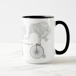 Elephant Penny Farthing Bicycle Balance Tasse