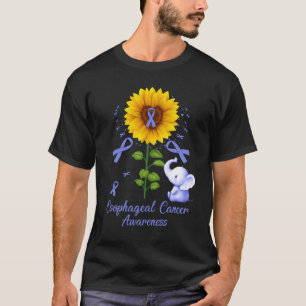 Elephant Periwinkle Ribbon Esophageal Cancer Aware T-Shirt