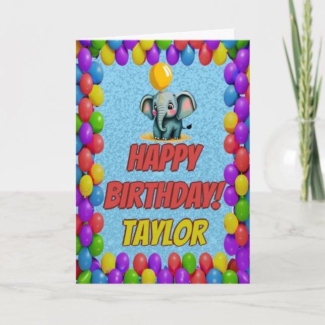 Elephant Personalisiert Fun Gruß Geburtstag Karte (Vorderseite)