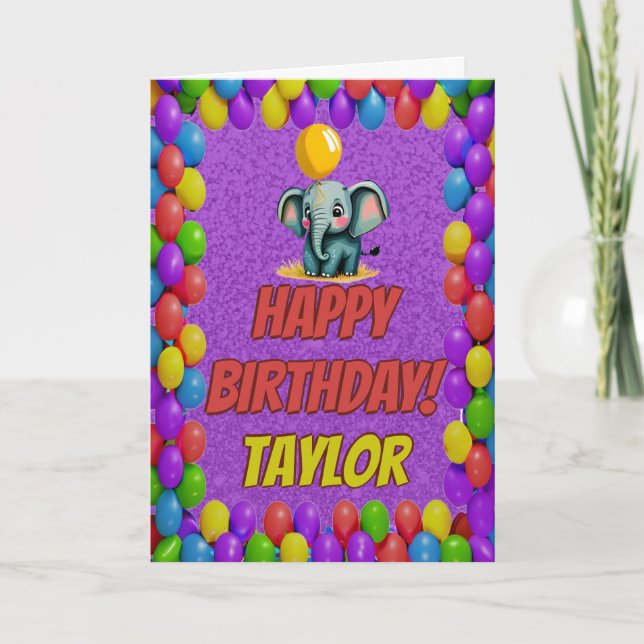 Elephant Personalisiert Fun Gruß Geburtstag Karte (Vorderseite)