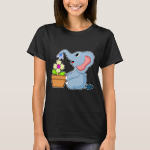 Elephant Pflanze Topf Blume T-Shirt