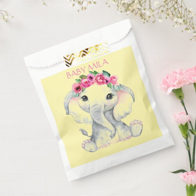 Elephant pink girl baby shower favor geschenktütchen (Versiegelt)