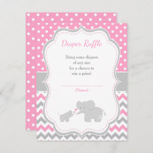 Elephant Pink und Gray Baby Dusche Begleitkarte