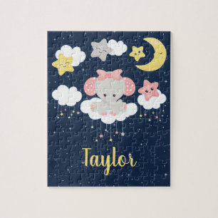 Elephant Pink und Marine Puzzle