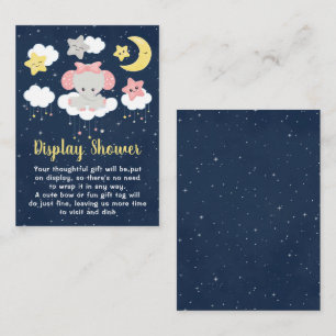 Elephant Pink und Navy Display Baby Dusche Begleitkarte