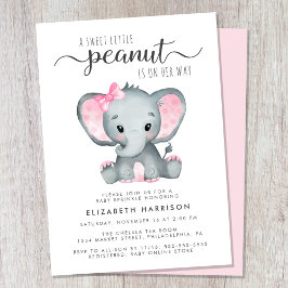 Elephant Pink Watercolor Baby Girl Sprinkle Einladung