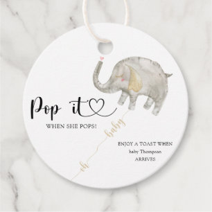 Elephant Pop es, wenn sie Pop Babydusche Geschenkanhänger