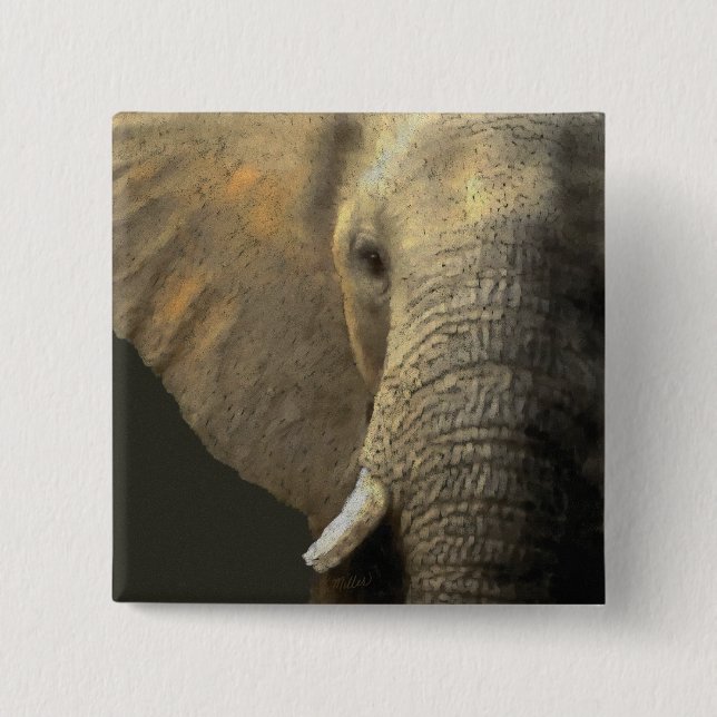 Elephant Portrait Button (Vorderseite)