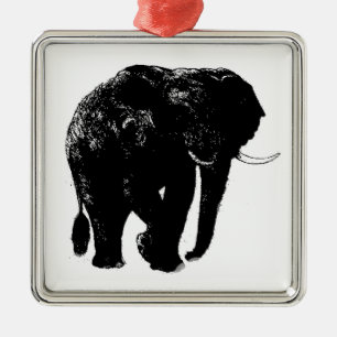 Elephant Premium Square Keramik Ornament
