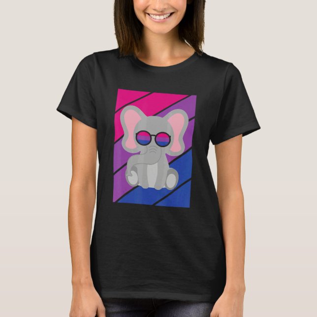 Elephant Pride Bisexual Flag LGBTQ Proud Ally Prid T-Shirt (Vorderseite)