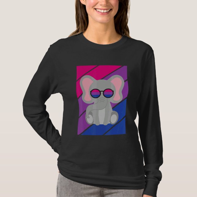 Elephant Pride Bisexual Flag LGBTQ Proud Ally Prid T-Shirt (Vorderseite)