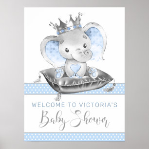 Elephant Prince Baby Dusche Begrüßungszeichen Poster