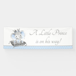 Elephant Prince Baby Shower Background Banner