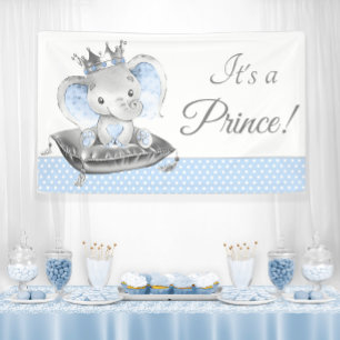 Elephant Prince Baby Shower Banners Banner