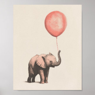 Elephant Print | Baby Elephant Art | Kinderzimmer Poster