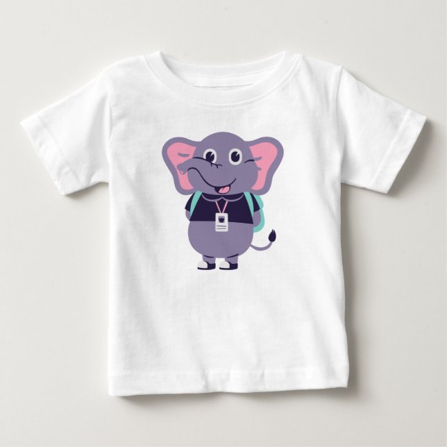 Elephant Printed Baby Fine Jersey T - Shirt (Vorderseite)