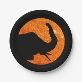 Elephant Profile Solar Eclipse Pappteller