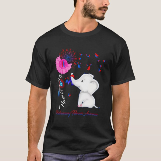 Elephant Pulmonary Fibrosis Awareness Ribbon T-Shirt (Vorderseite)