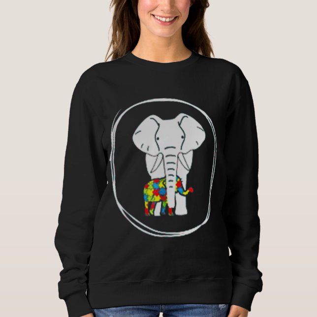 Elephant Puzzle Pieces Sweatshirt (Vorderseite)