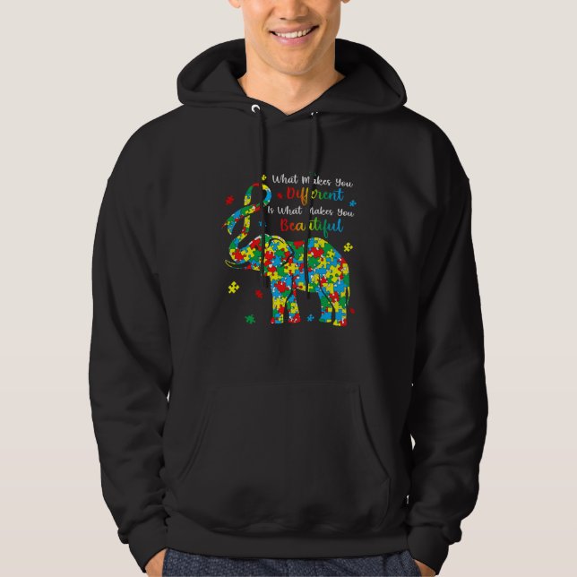 Elephant Puzzle What Makes You Different Autism Aw Hoodie (Vorderseite)