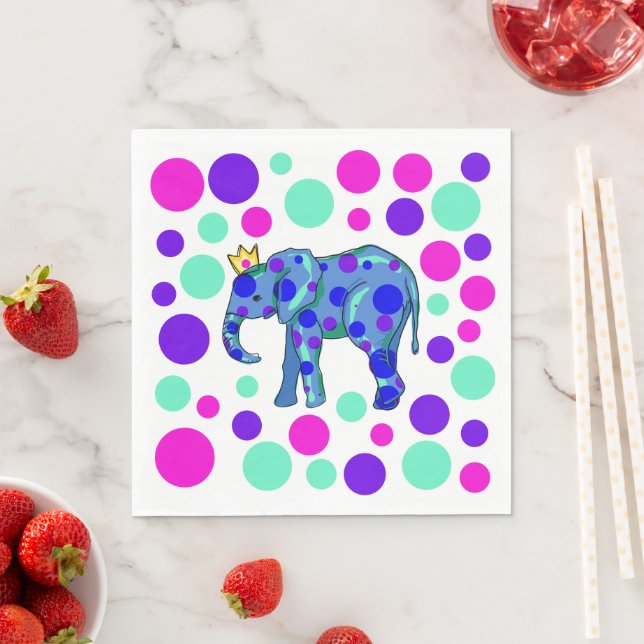 Elephant Queen mit Polka Dots Serviette (Beispiel)