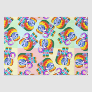 Elephant Rainbow Colors Patchwork Seidenpapier