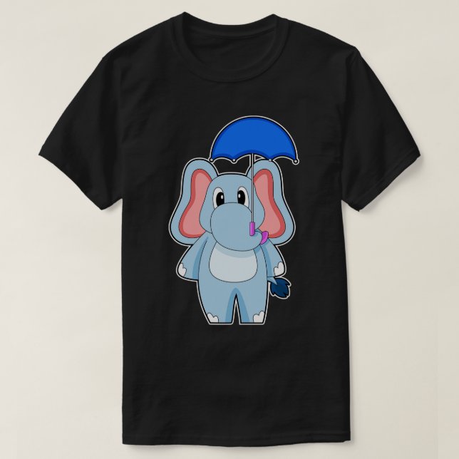 Elephant Raining Umbrella T-Shirt (Design vorne)