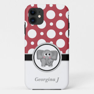 Elephant Red & White Polka Dot iPhone 5 Fall Case-Mate iPhone Hülle