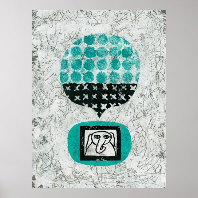 Elephant Rememberbering Poster Wall Art (Vorne)