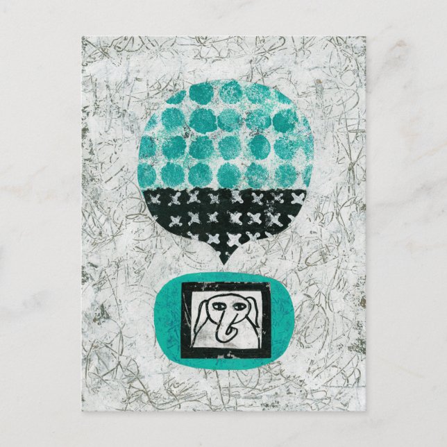 Elephant Remembering Postcard Postkarte (Vorderseite)