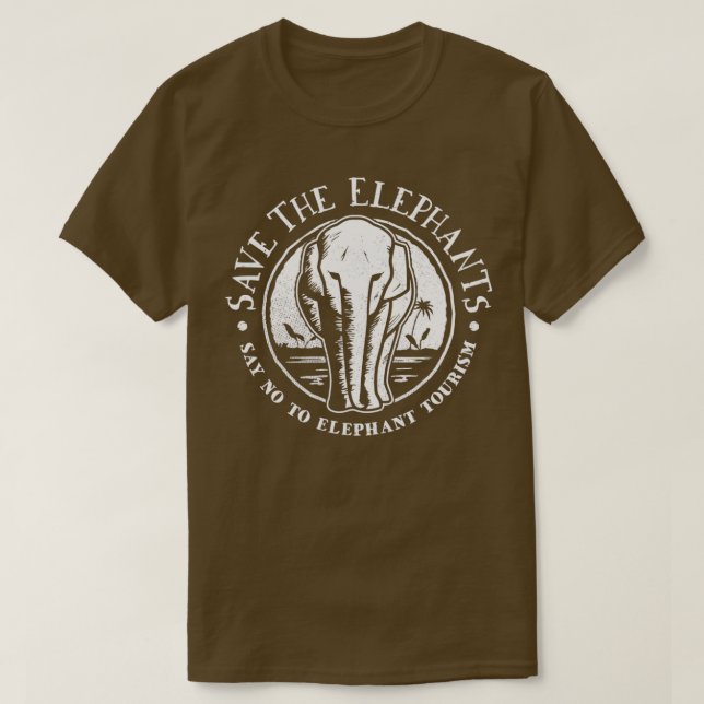 Elephant Rescue Save the Elephants Say No To Eleph T-Shirt (Design vorne)