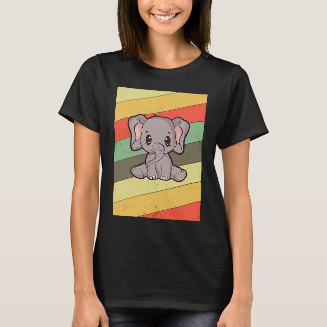 Elephant Retro Vintage Zoo Animal Zookeeper T-Shirt (Vorderseite)