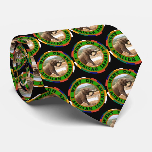 Elephant Rising Africa Circle Neck Tie Krawatte (Gerollt)