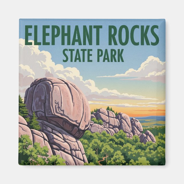 Elephant Rocks Staat Park Missouri Travel Magnet (Vorne)