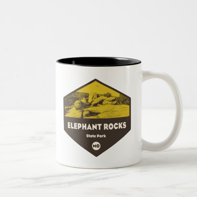 Elephant Rocks Staat Park Missouri Zweifarbige Tasse (Rechts)