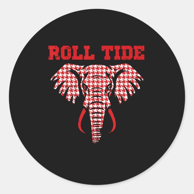 Elephant Roll Tide Women Kids Boys Girls Youth Tee Runder Aufkleber (Vorderseite)