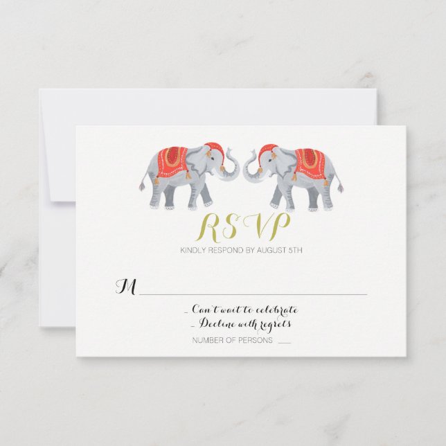 Elephant RSVP-Karte Einladung (Vorderseite)