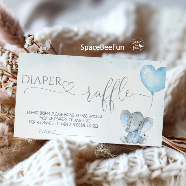 Elephant Safari Baby Dusche Begleitkarte (Elephant safari baby shower enclosure card, safari baby shower book for baby, diaper raffle card saf)